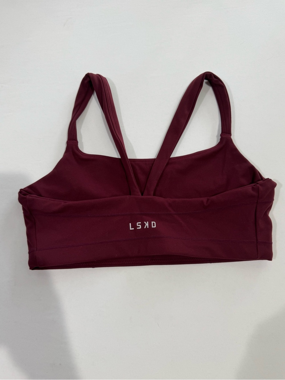 LSKD Burgundy Wine Longline Sports Bra Medium Support | Est. XS